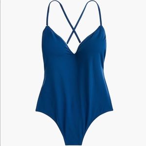 J.Crew V-Neck One-piece X-back Swimsuit